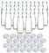 gouveo Set de 24 Bouteilles en Verre 150 ML Smoothie avec Couvercle à vis Blanc - Petite Bouteille de jus 0,15 l avec Bouchon TO43 - Bouteille Vide à remplir de jus et de Smoothies