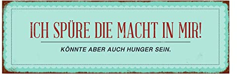Interluxe Magnet Magnetschild - Ich spüre die Macht in Mir Hunger - Kühlschrankmagnet witzig lustig Spruch Schild