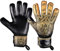 Keeperking Torwarthandschuhe Erwachsene Kinder Jugend mit und ohne Fingerschutz Fußballhandschuhe abnehmbar fingersave 4mm Unisex (6, Gold- Abnehmbar FS)