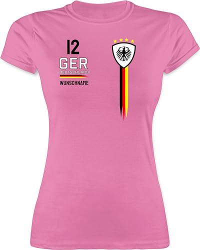 Shirt Damen - 2026 Fussball Fanartikel - Deutschland WM Trikot Farben - XL - Rosa - Deutschland. Tshirt em Trikots fußball German Funshirts für Frauen Deutschland-Fanartikel em-Trikots fußball.