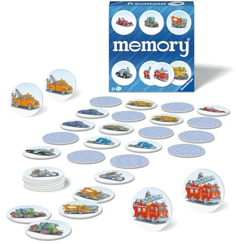 Ravensburger - Memory® Fahrzeugversion, 64 Karten, Brettspiel, 3+ Jahre