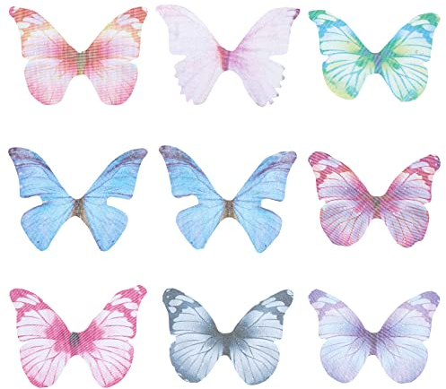 SUNNYCLUE 1 Box 180 Stück Organza Schmetterlinge Im 9 Stil Künstlicher Schmetterling Frühlingsflügel Aus Polyesterstoff Schmetterlingsflügel Für Schmuckherstellung Hochzeit Party Versammlung Gartendek