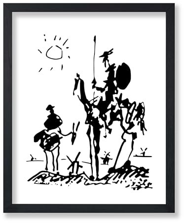 Poster Master Vintage-Poster – Retro Don Quijote Druck – Skizze Wandkunst – abstrakte Kunst – Geschenk für Männer & Frauen – Minimale Wanddekoration für Wohnzimmer, Schlafzimmer oder Büro – 20,3 x
