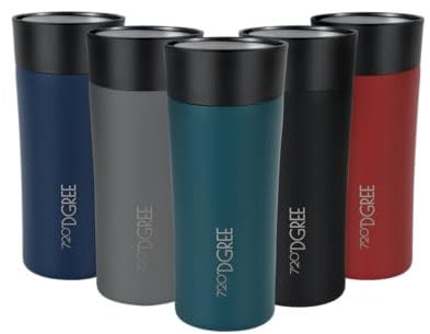 720°DGREE Mug Isotherme 350ml “PleasureToGo 2,0“ - 3 Tailles, 5h Chaleur, 10h Froid, Anti-fuite, Hygiénique, Sans BPA - Thermo Gourde, Tasse, Gobelet Acier Inox pour Café, Thé - Double paroi isolée