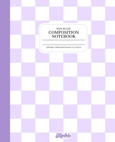 Pastel Purple Checkerboard Composition Notebook Wide Ruled: Y2K Aesthetic Notebook For School And Office | Wide Lined Journal For Teens & Adults | School Supplies For Teen Girls
