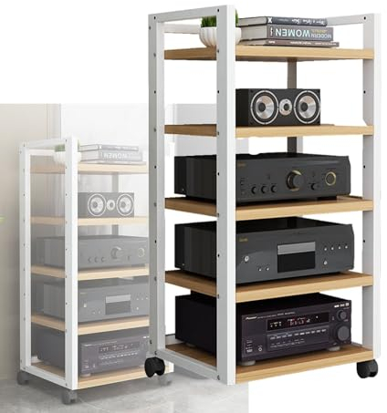 YCOVSFP 5-stufiger, Abnehmbarer Audio-/Video-Medienständer, Schrank, AV-Medienständer, Eckständer, Audio-Rack-Ständer, Turm, Perfekt for DVD-Player, Spielekonsolen, WLAN-Router (Size : 50x40x100cm)