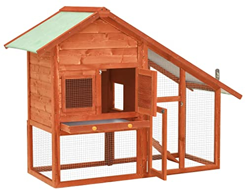 Coavain Kaninchenstall Braun 140x63x120 cm Kleintiergehege Einfacher Zusammenbau Vielseitig Einsetzbar Kleintierstall Meerschweinchen Sich Frei Bewegen Kaninchenhaus Witterungsbeständig