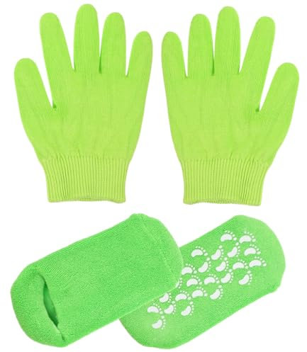 FRCOLOR Moisturizing Gloves Socks for Women Hand and Foot Care Soft Moisturizing Gloves for Dry Hands and Feet Comfortable Reusable Lightweight Spa Wear