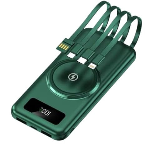 Power Bank 4 In 1 Con Ricarica Ultra Veloce Da 10000 MAH, Ricarica Wireless Con Caricabatteria Mobile Esterno A 4 Fili (Size : 20000MAH-01)