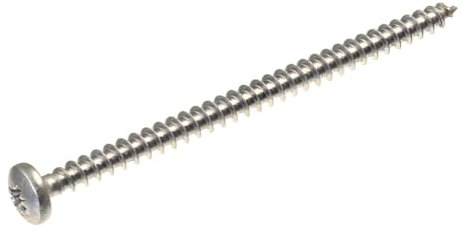 SECCARO Lot de 100 vis à bois à tête bombée 5 x 80 mm en acier inoxydable V2A VA A2 avec filetage complet, cruciforme/PZ