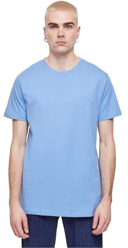 Build Your Brand Herren T-Shirt Round Neck, Männer Basic T-Shirt mit Rundhalsausschnit, Regular Fit, Baumwolle, Horizon blue, XS