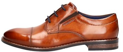 bugatti Herren Businessschuhe, Männer Business Schnürer, Wechselfußbett,Anzugschuhe,Derby schnürung,büro,Freizeit,Cognac (6300),44 EU / 9 UK