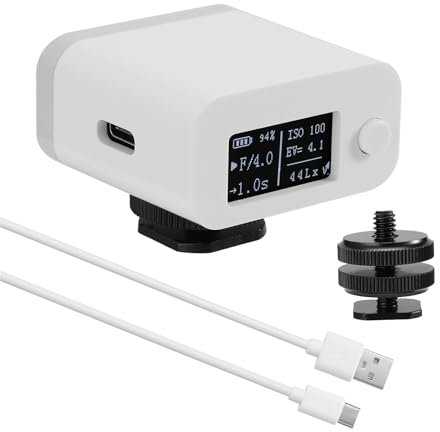 DELURA M08 Lichtmesser Kamera Photometer Fotografie Set-Top-Reflexionslichtmesser Heiß-/Kaltschuhbefestigung Kamera Lichtmesser