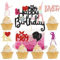 Gyufise 25Pcs Music Singer Cupcake Toppers Glitter Singer Happy Birthday Cake Topper Since 1989 Popular Singer Cupcake Picks for Lover's Concert Theme Birthday Party Supplies