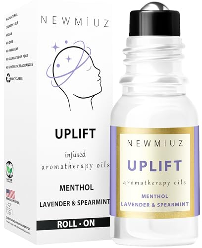 Migraine Roll on with Cooling Menthol stick Lavender Spearmint Essential Oil Roller Headache Tension Stress Relief Gifts Perfect Stocking Stuffers - All Natural Made in USA