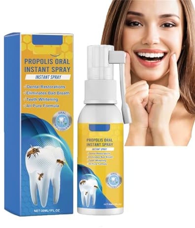 Propolis Instant Treatment Spray,30ml Propolis Mundgesundheitsspray,Teeth Total Care Mundwasser,erfrischender Atem, Tiefenreinigung der Zähne (1PC)