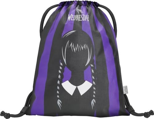 Baagl Turnbeutel für Mädchen und Damen - Schuhbeutel, Schule und Kindergarten Sportbeutel, Sportrucksack (Wednesday)