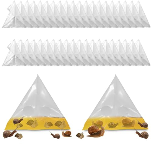 Schneckenfalle 40 Stück, Garten Bierfall Schneckenabwehr Schneckenzaun Hochbeet Schneckenschutz Kunststoff Schnecken-Falle für Salat, Erdbeere Hygienisch Transparent, Einweg Umweltfreundlich