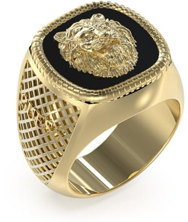 GUESS Herrenring aus der Kollektion Lion King. Der Ring hat als Symbol Löwe und hat die Größe 22 Trendy Code JUMR04003JWYGBK62, Hypoallergener Stahl