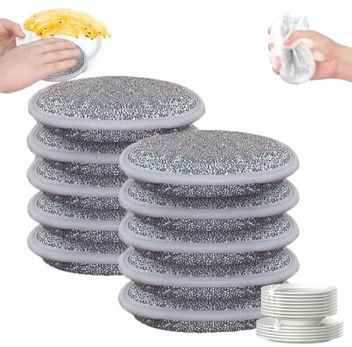 Akayoo Multipurpose Wire Dishwashing Rags,Wire Dishwashing Rags for Wet and Dry,New Upgrade Steel Powerful Cleaning Non-Scratch Wire Dishcloth Rag for Cookware, Sinks, Dishes, Stove Tops