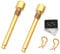 Bamyli 2 Pcs M4 Titanium Bolts for Bike Disc Brake Pads Threaded Pin Inserts Screw Disc Brake Pad Pin Axle with Circlips for Threaded Hydraulic Disk Caliper (Gold)