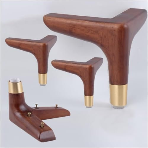 WaiDXn hsj Lot de 4 Pieds de Table, Pieds d'armoire, Pieds de canapé en Bois Massif, Pieds de lit en Bois, Pieds de Meubles de Style scandinave faciles à Installer Haute qualité