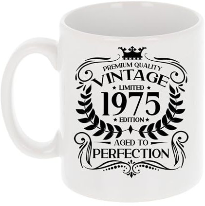 Always Looking Good 50th Birthday Gift for Men Vintage 1975 Aged to Perfection Mug Gift for Coffee Lovers Tea Cup Present for 50 Year Old 11oz Coffee Mug Funny Novelty Mug Gift for Men or Women