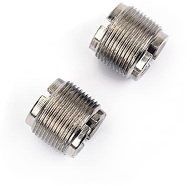 JOINPAYA Chrome 2pcs Mic Screw Adapter Set 5/8-inch Male to 3/8-inch Female Threaded Screw for Microphone Stand and Audio Equipment