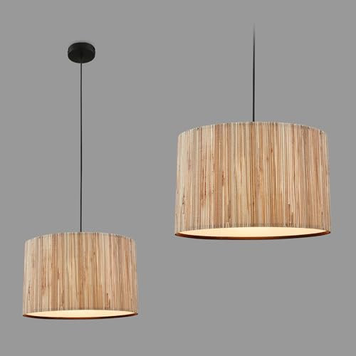BRILONER - Pendelleuchte mit Seegras Schirm, E27 Fassung, max. 10 W, Boho, aesthetic, Hängeleuchte, Hängelampe Esstisch, Esszimmerlampe hängend, Wohnzimmerlampe, 35 x 128 cm (DxH), Natur