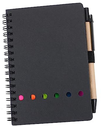 KALLORY 1 Set Notizbuch Mit Haftnotizen Büro Memo Pad Planungsbuch Mit Stift PU Ringbuch Set Ideal Für Studenten Und Büroanwendungen