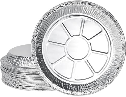 Bandejas de aluminio Platos de papel de aluminio, paquete de 30, recipiente de plato de aluminio desechable, bandejas de aluminio for hornear pasteles y cocinar (9 pulgadas)