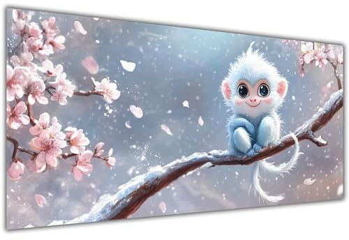 Peinture Numero Adulte Rêve Peinture Numero Enfant Singe Paint by Numbers for Adults, DIY Kit Toile Painting Acrylique Loisirs Créatifs Activité Manuelle Décoration Maison 50x100cm Sans Cadre-KL887