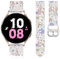 Vozehui Fleurs Silicone Souple Bracelet Imprimé Compatible avec Samsung Galaxy Watch 7/6 / 5/4 / Fe Bracelet 40 / 44mm, 20mm Silicone Samsung Galaxy Watch 3/5 Pro 45mm / Active 2, Femmes