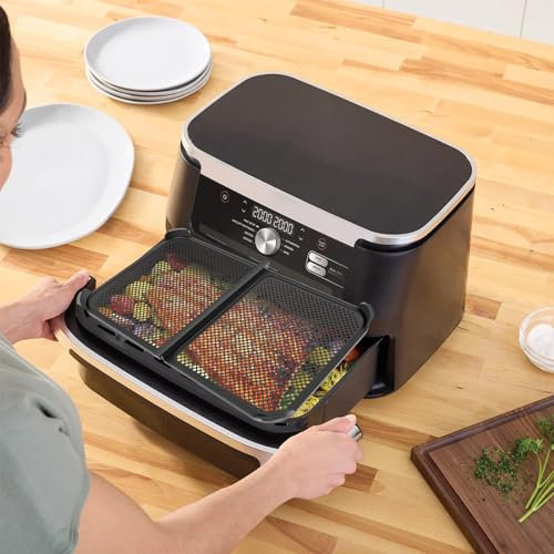 14.56x8.26inch Silicone Air Fryer Splash Guard Heat Resistant Air Fryer Splatter Guard Protects Heating Element and Fan for Ninja AF500EU Dishwasher Safe