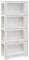 HOMCOM Vitrine für Sammler Buffet Wohnzimmer Aufbewahrungsmöbel auf 4 Ebenen mit Klapptüren, für Wohnzimmer Büro Schlafzimmer, 59 x 30 x 139 cm, weiß