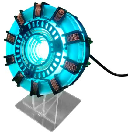 Thinkizen Arc Reactor MK1 Model Kit - with Blue LED, USB-Powered & Easy Assembly, Display Case Included Toy, Computer Case Mod or Night Lamp, Home Decor & Gift for Marvel Fans & Adults