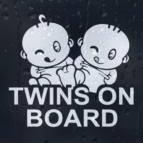 Twins On Board Auto Aufkleber Weiß Vinyl Aufkleber 15cm