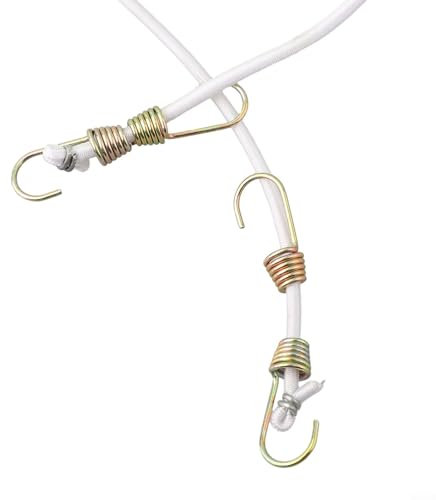 Luggage Security Made Simple Lot de 20 tendeurs élastiques robustes avec crochets (20 pièces, blanc)