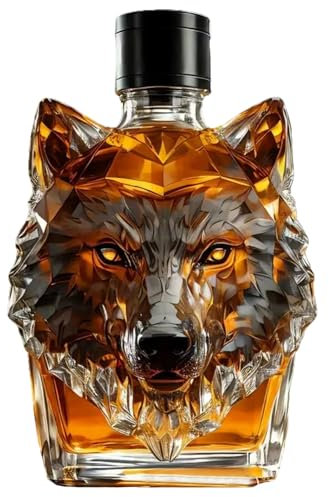 CGTQROVR Bottiglia di Whisky da 350 ml di Artistico a Forma di Whisky Decanter Divertente Divertimento Bottiglie di liquori di Vetro Vuoto per papà alcolici AMA i Regali