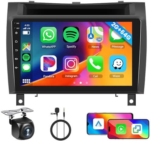 Hodozzy 2G+64G Android Autoradio für Mercedes Benz SLK Klasse R171 2004-2011 mit Wireless Carplay Android Auto, 2 Din 9 Zoll Touchscreen Navi GPS DSP Bluetooth WiFi FM/RDS Radio Rückfahrkamera