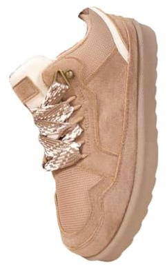 IKRUSH Chunky Lace Up Faux Fur Trainerscasual Low Ankle Regular Casual Camel