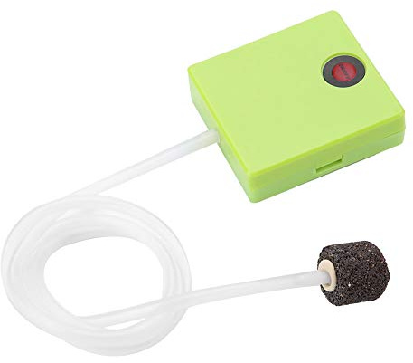 Hominas Pompa di ossigeno per acquario, 80-100 l, portatile, molto silenziosa, mini pompa ad aria per acquario, alimentata a batteria, per la pesca all'aperto e le interruzioni di corrente