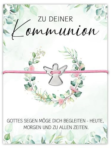 Kommunion/Konfirmation/Firmung Geschenke für Mädchen, Schutzengel Armband Silber mit Karte, Geschenke zur Kommunion/Konfirmation/Firmung Mädchen