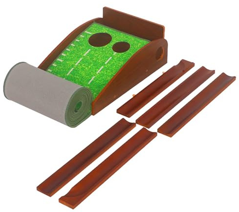 Putting Green de Golf - Alfombra Antideslizante con Agujeros Dobles | Entrenador portátil de Putt para Interiores, tapete de práctica de Golf, césped Artificial Realista para jardín, Oficina,