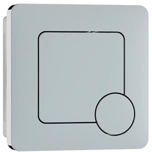 FLODE Square Push Button Flush Plate – Chrome Toilet Flush Button Panel – Modern Dual Flush Wall Plate for Concealed Cisterns – Easy Clean Bathroom Accessory
