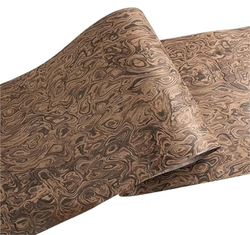 Rouleau de placage de bois Placage en bois massif, technologie de tumeur l'arbre à chocolat, décoration meubles d'hôtel, panneau placage 58 x 250 cm T0,3 mm