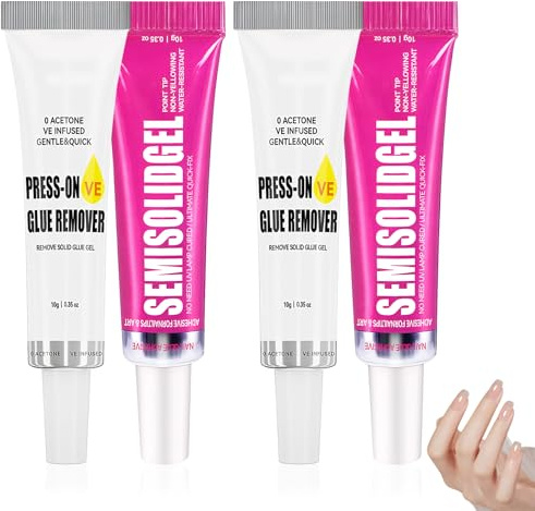 Strong Nail Glue 2 Set, 30-Day Nail Glue Extra Strong, No UV Lamp Needed, Fast-Drying in 15s, Easy Remover, Long-Lasting Hold