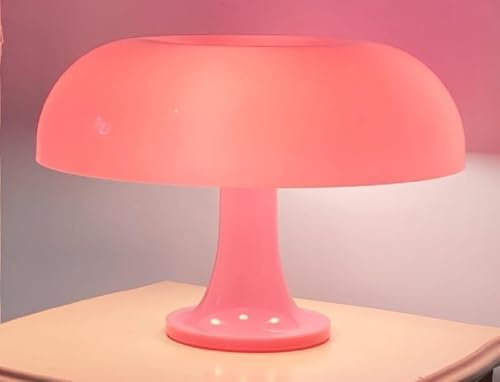 OOWOKS Lampe de table champignon rose LED Lampe de table moderne avec câble et interrupteur 3000K/4500K/6000K Lampe champignon Veilleuse Lampe de chevet décorative avec 4 ampoules Lampe champignon