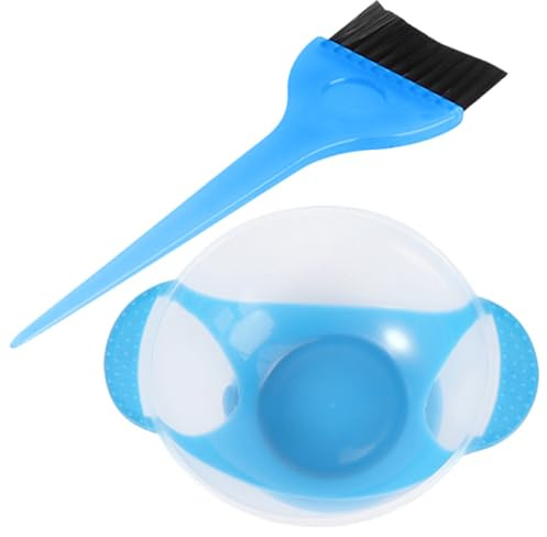 MALUGOGO Cuenco para mezclar tinte para el cabello, diseño delicado y juego de brochas con taza y material de nailon con cerdas flexibles para salones profesionales y uso personal en casa