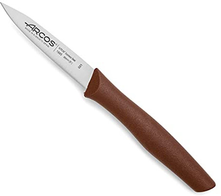 Arcos Serie Nova - Cuchillo Mondador - Hoja de Acero Inoxidable de 85 mm - Mango de Polipropileno Color marrón